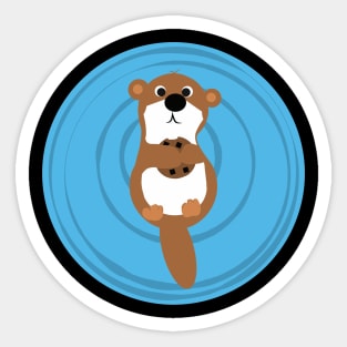 Sea Otter with Cookie Sticker